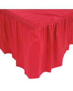 Pleated Red Table Skirt