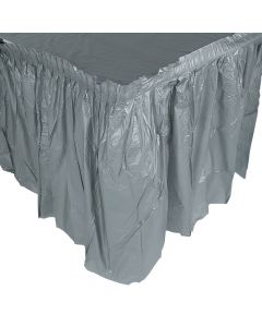 Pleated Silver Table Skirt