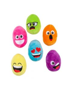 Plush Eggs with Faces - 12 Pc.