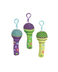 Plush Microphone Backpack Clip Keychains