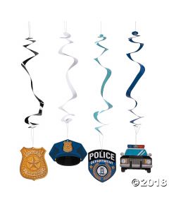 Police Party Hanging Swirls