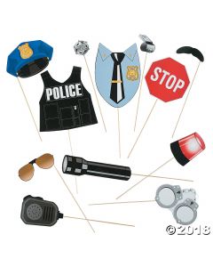 Police Party Photo Stick Props
