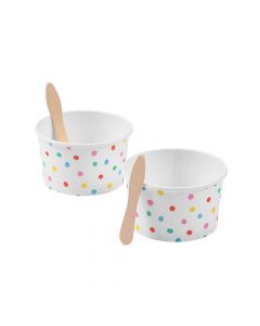 Polka Dot Ice Cream Cups with Spoons