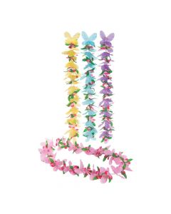 Polyester Butterfly Flower Leis - 12 Pc.