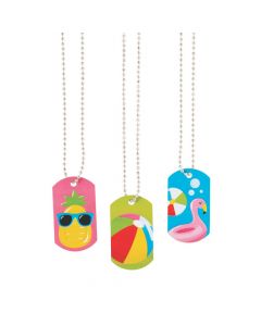 Pool Party Dog Tag Necklaces