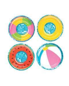 Pool Party Paper Dessert Plates - 8 Ct.