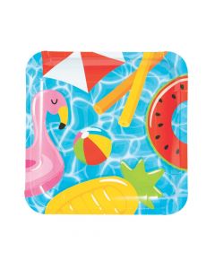 Pool Party Paper Dinner Plates - 8 Ct.