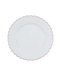 Premium Elegance Plastic Dinner Plates with Rose Gold Edge