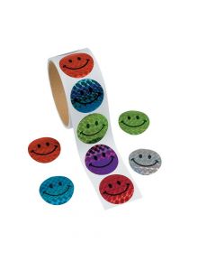 Prism Smile Face Sticker Rolls