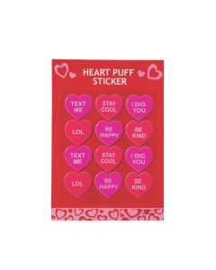 Puffy Valentine Conversation Heart Stickers