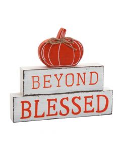 Pumpkin Beyond Blessed Stacked Tabletop Sign