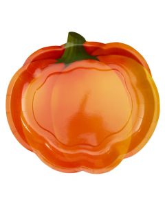 Pumpkin-Shaped Dinner Plates – 8 Ct.
