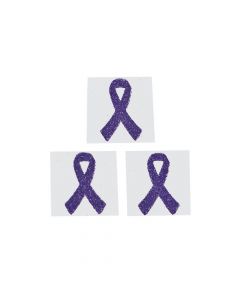 Purple Awareness Ribbon Tattoo Stickers