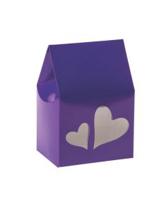 Purple Favor Boxes with Heart Cutouts
