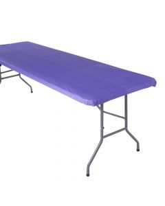 Purple Fitted Rectangle Plastic Tablecloth