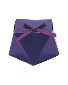 Purple Geometric Favor Boxes with Bow
