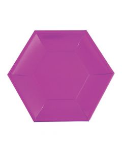 Purple Metallic Hexagonal Dinner Plates