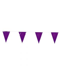 Purple Plastic Pennant Banner