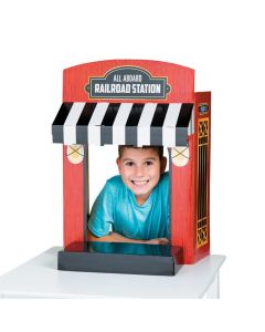 Railroad VBS Ticket Booth Tabletop Photo Op Stand-Up