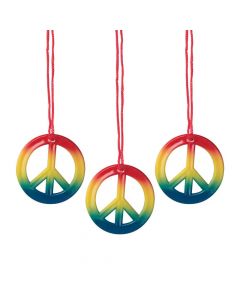 Rainbow Peace Sign Necklaces
