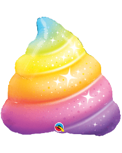 Rainbow Poop Sparkles Foil Balloon