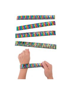 Rainbow Reversible Sequin Slap Bracelets