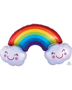 Rainbow with Clouds Super Shape Balloon