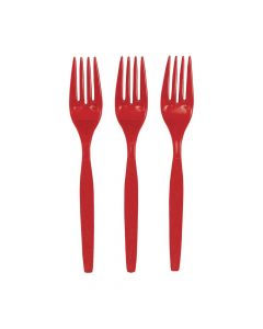 Real Red Plastic Forks