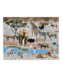 Realistic Safari Sticker Scenes
