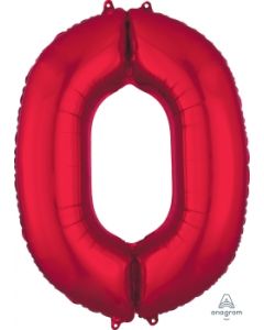 Red 0 Number Shape Balloon
