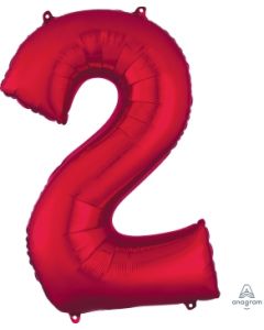 Red 2 Number Shape Balloon