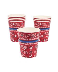 Red Bandana Paper Cups
