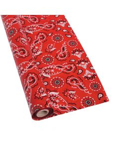 Red Bandana Plastic Tablecloth Roll