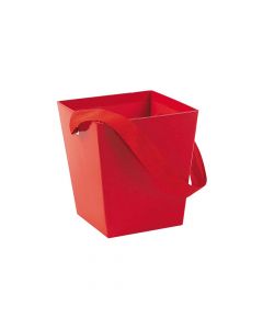 Red Candy Buckets with Ribbon Handle