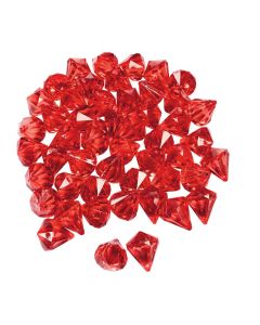 Red Diamond-Shaped Acrylic Gems