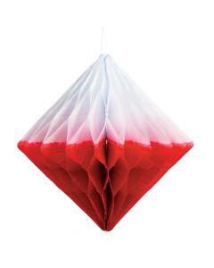 Red Hanging Diamond Honeycomb Decorations