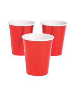 Red Metallic Paper Cups