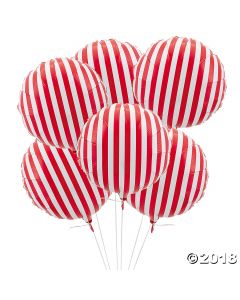 Red Striped Mylar Balloons