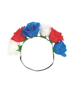 Red, White and Blue Floral Headband