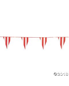 Red & White Plastic Pennant Banner