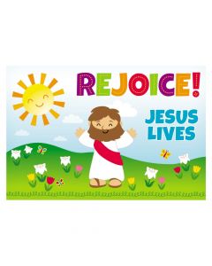 Rejoice Jesus Lives Plastic Backdrop