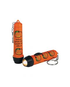 Religious Pumpkin Flashlight Keychains