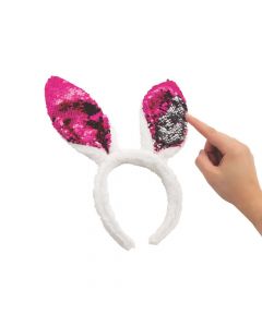 Reversible Sequin Bunny Ears Headbands