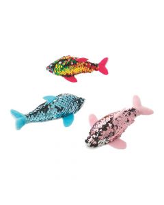 Reversible Sequin Stuffed Dolphins