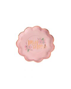 Rose Gold Bridal Shower Paper Dessert Plates