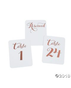 Rose Gold Foil Table Numbers
