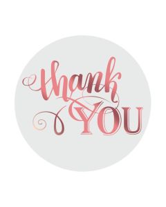 Rose Gold Foil Thank You Stickers
