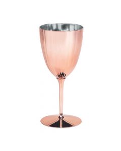 Rose Gold Metallic Plastic Wine Glasses