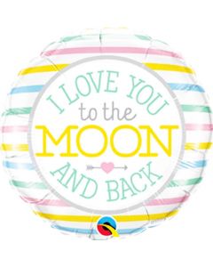 Round I Love You to the Moon Foil Balloon