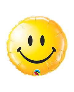 Round Smiley Face Yellow Foil Balloon